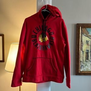 Chicago Blackhawks Fanatics Hoodie Sweatshirt Red Adult Large Good Condition!